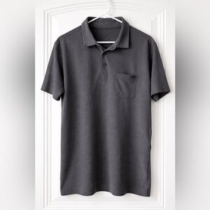 Vuori Ace Polo L Charcoal Gray Performance Pique 4-Way Stretch V164 Modern Fit